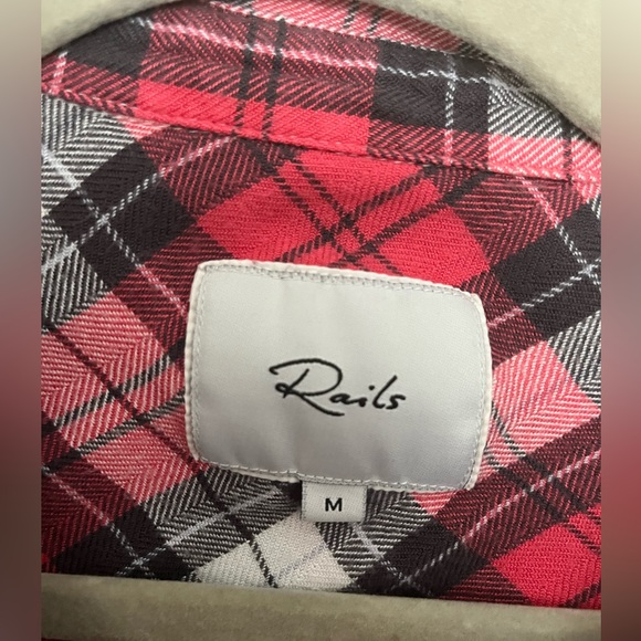 Rails Plaid Button Down, Medium, Red - Picture 3 of 4